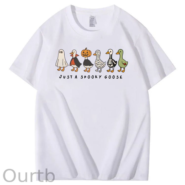 Just Spooky Goose Pattern 100% Cotton T-Shirt