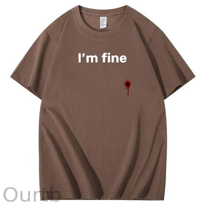 I'm Fine Pattern100% Cotton T-Shirt
