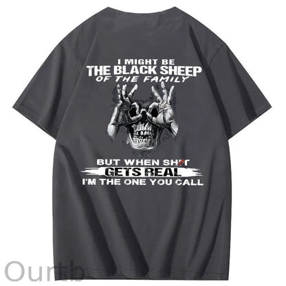 The Blacksheep Of  The Family Pattern Print 100%Cotton T-Shirt