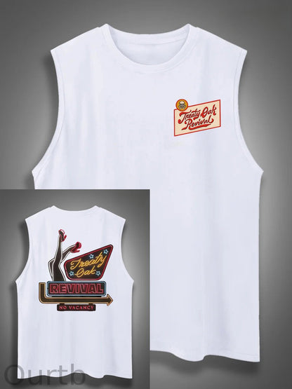 Treaty Oak Revival Print Cotton Sleeveless Tank Tops