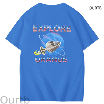 Explore Uranus Funny Adult Art Pattern Print T-Shirt
