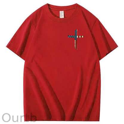 Stand For The Flag Kneel For The Cross 4th Of July T-Shirt