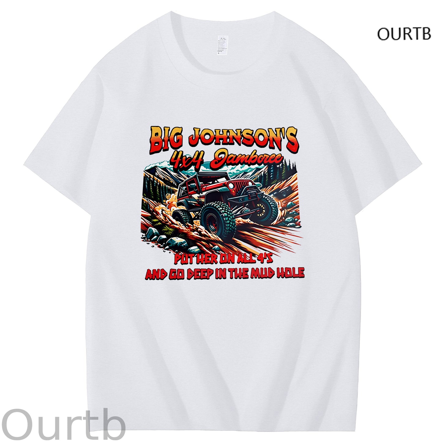 Big Johnson's Put Her On All 4's And Go Deep In The Mud Hole Art Pattern Print T-Shirt