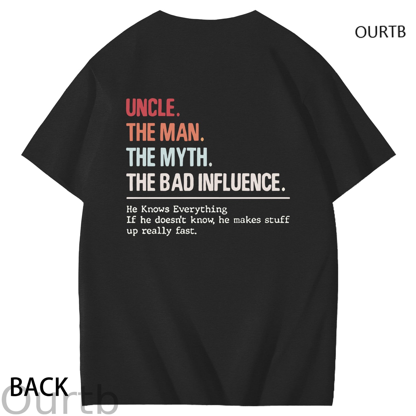 Uncle The Man The Myth The Bad Influence Cool Uncle Club Art Pattern Print T-Shirt