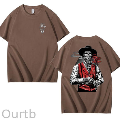 Say When Old West Death Dealers Collection Tombstone Ghost Town Zombie T-Shirt, Cowboy Shirt, Full Color, Full Size