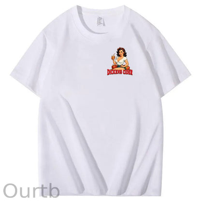 End Each Day With A  Dicknes Cider Pattern Print 100%Cotton T-Shirt