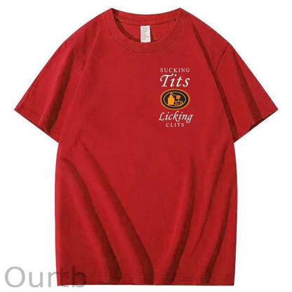 Sucking Tits Licking Clits  Pattern  Print 100%Cotton T-Shirt
