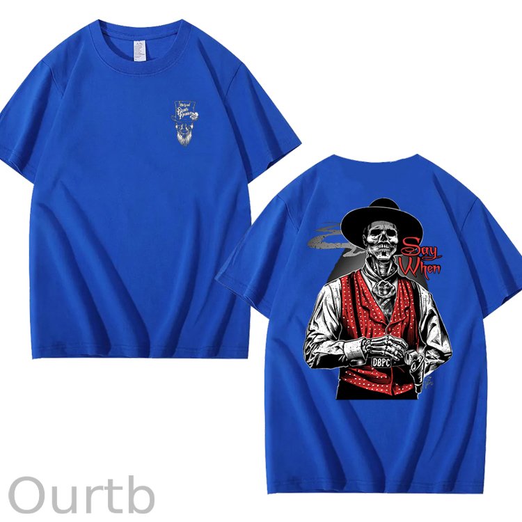 Say When Old West Death Dealers Collection Tombstone Ghost Town Zombie T-Shirt, Cowboy Shirt, Full Color, Full Size