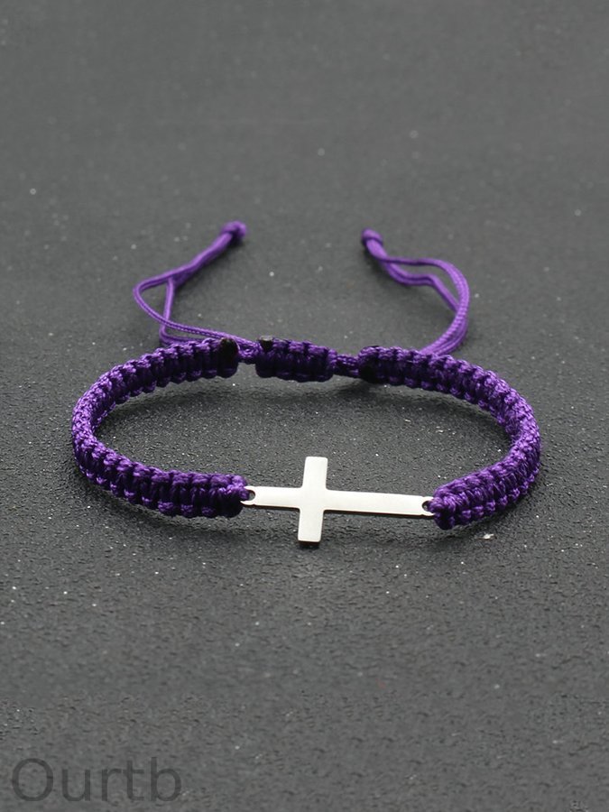 Simple Stainless Steel Cross Braided Bracelet