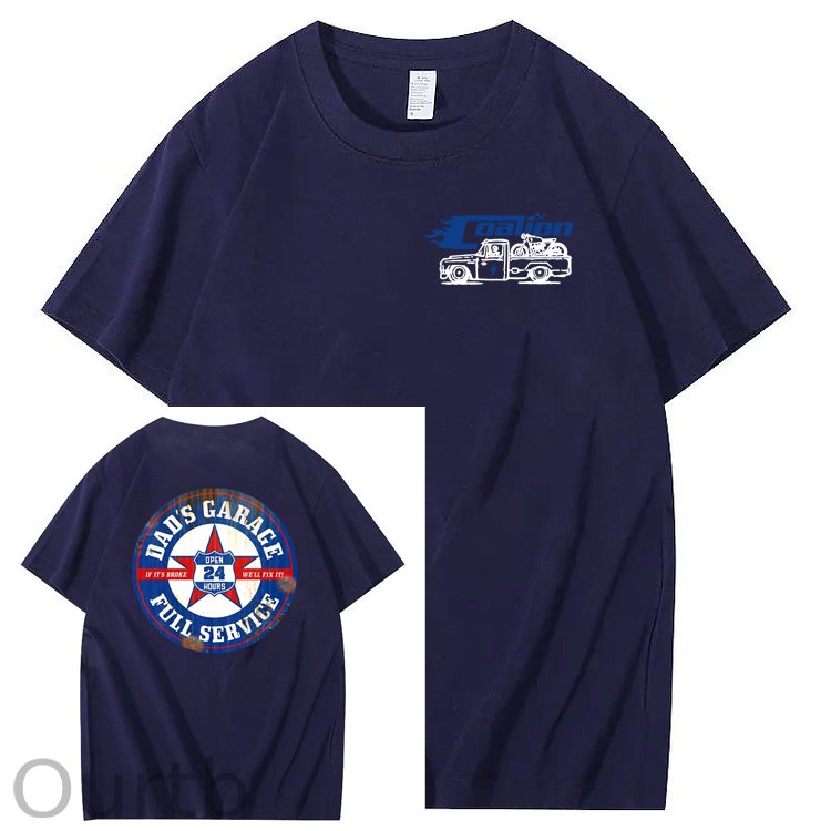 Dad's Garage Full Service If It's Broke We'll Fix It Printed Men's T-shirt