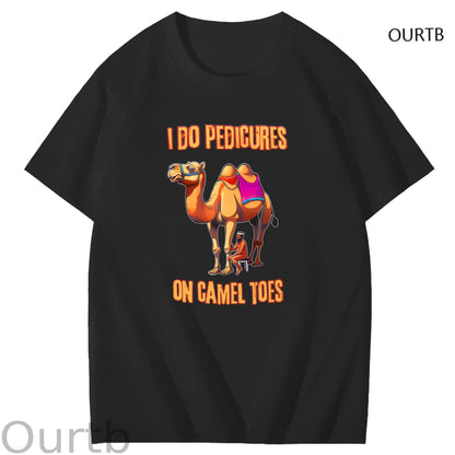 I Do Pedicures On Camel Tops Art Pattern Print T-Shirt