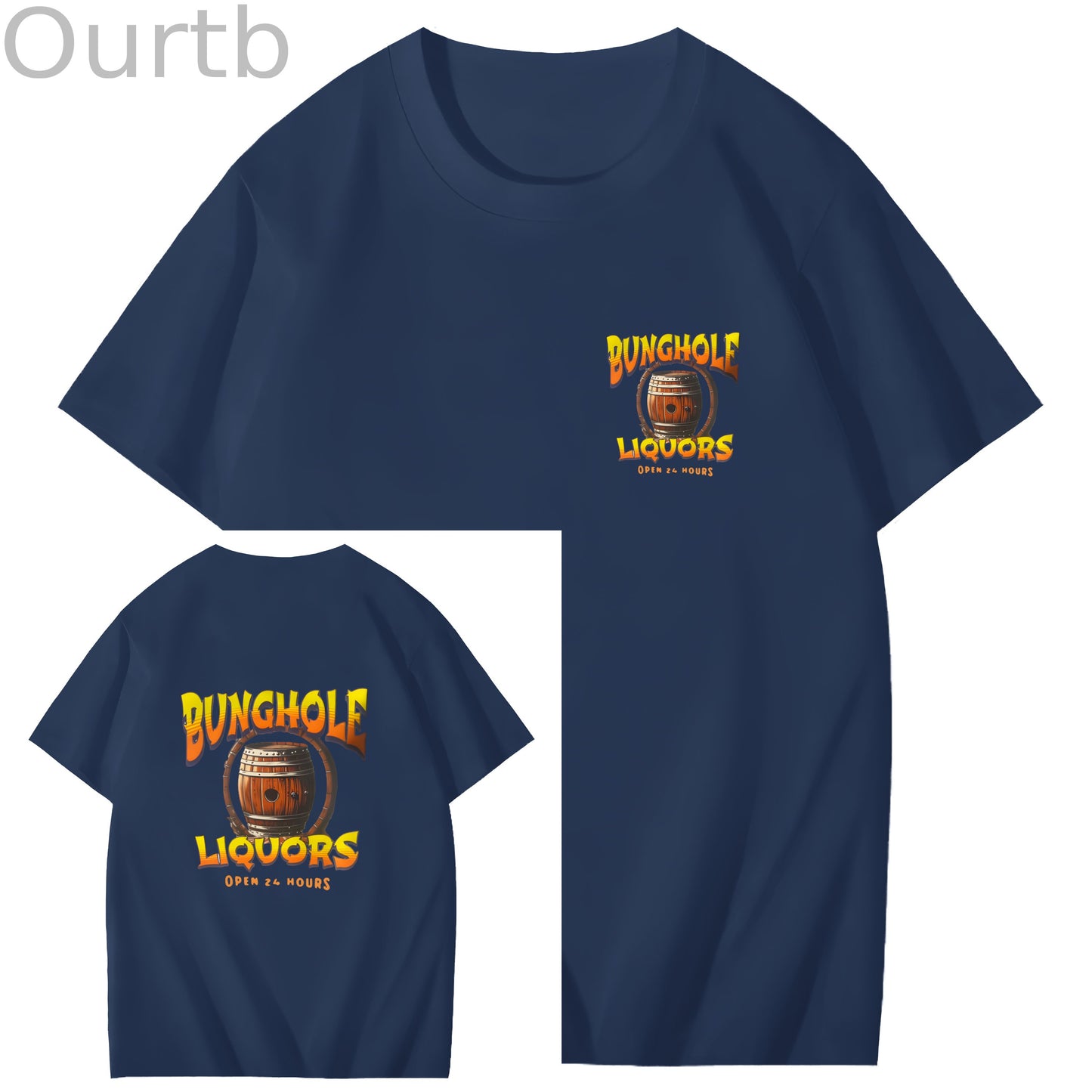Big Johnson's Fequila Art Pattern Print T-Shirt