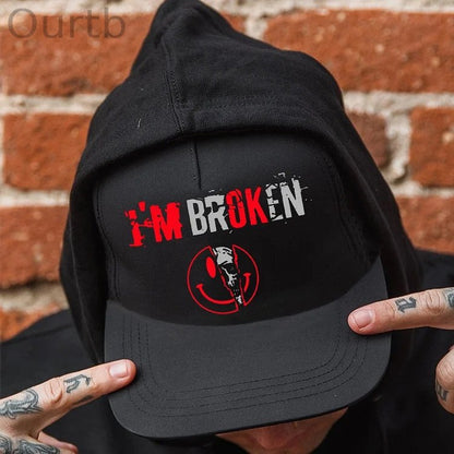 I'M BROKEN Black Fashion Cap