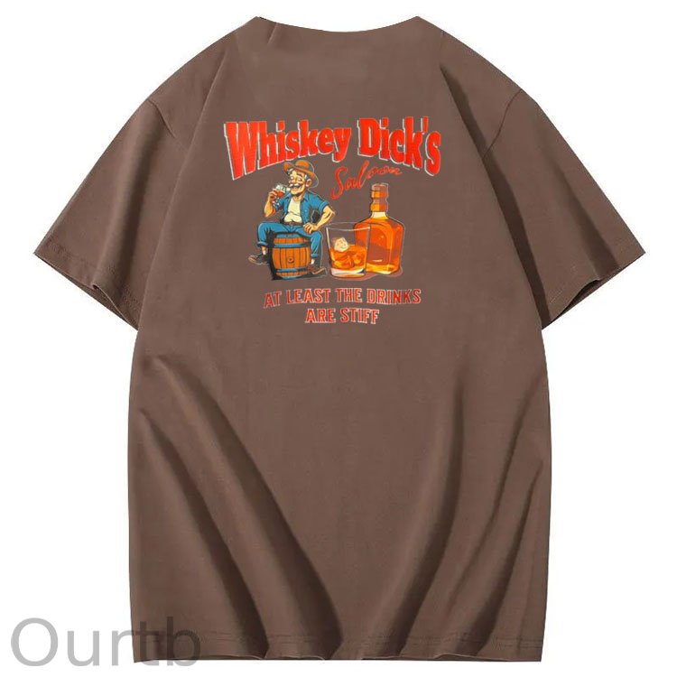 Whiskey Dick's Print Pattern Crew Neck T-Shirt