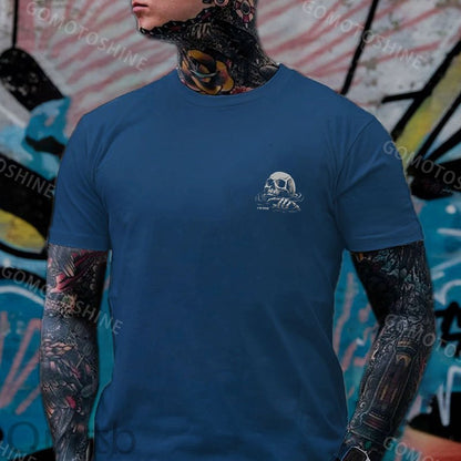I'M FINE Drowning Skull Black Print T-Shirt