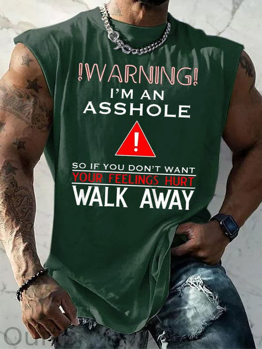 I'm An Asshole Pattern Print Vest