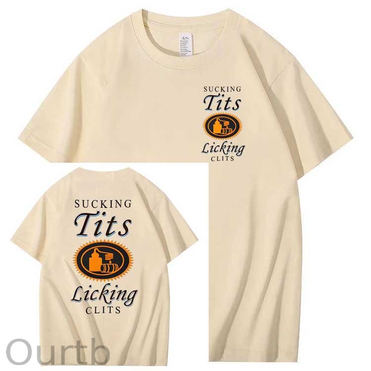 Sucking Tits Licking Clits  Pattern  Print 100%Cotton T-Shirt