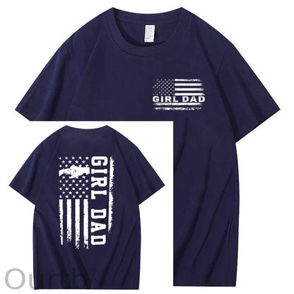 Girl Dad Pattern Print 100%Cotton T-Shirt