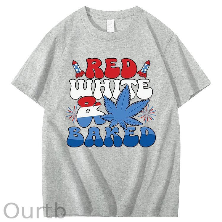 Red White & Baked Print 100% Cotton T-Shirt