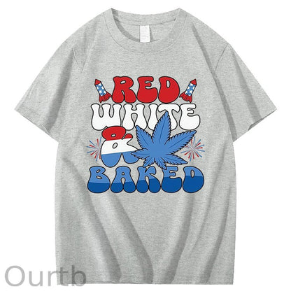 Red White & Baked Print 100% Cotton T-Shirt