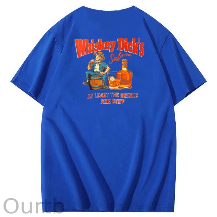 Whiskey Dick's Print Pattern Crew Neck T-Shirt