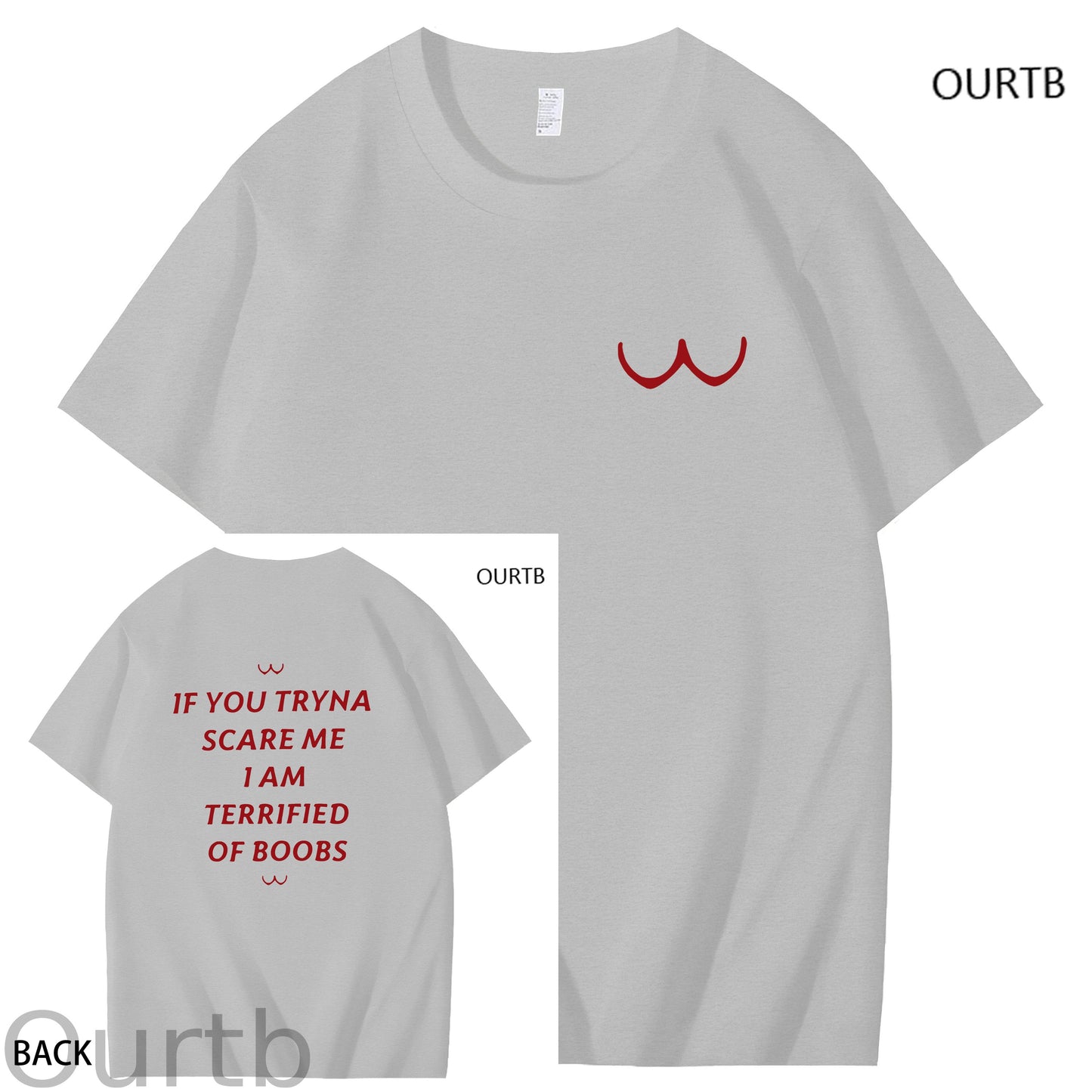If You Tryna Scare Me I Am Terrified Of Boobs Art Pattern Print T-Shirt