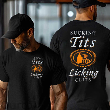 Sucking Tits Licking Clits  Pattern  Print 100%Cotton T-Shirt