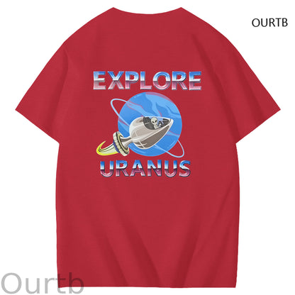 Explore Uranus Funny Adult Art Pattern Print T-Shirt