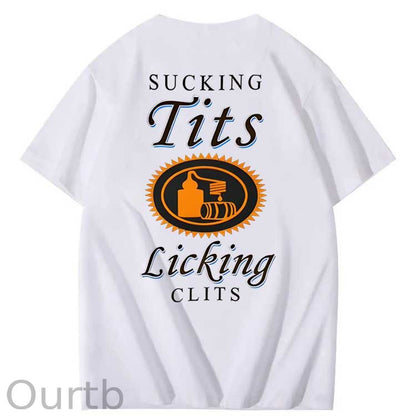 Sucking Tits Licking Clits  Pattern  Print 100%Cotton T-Shirt