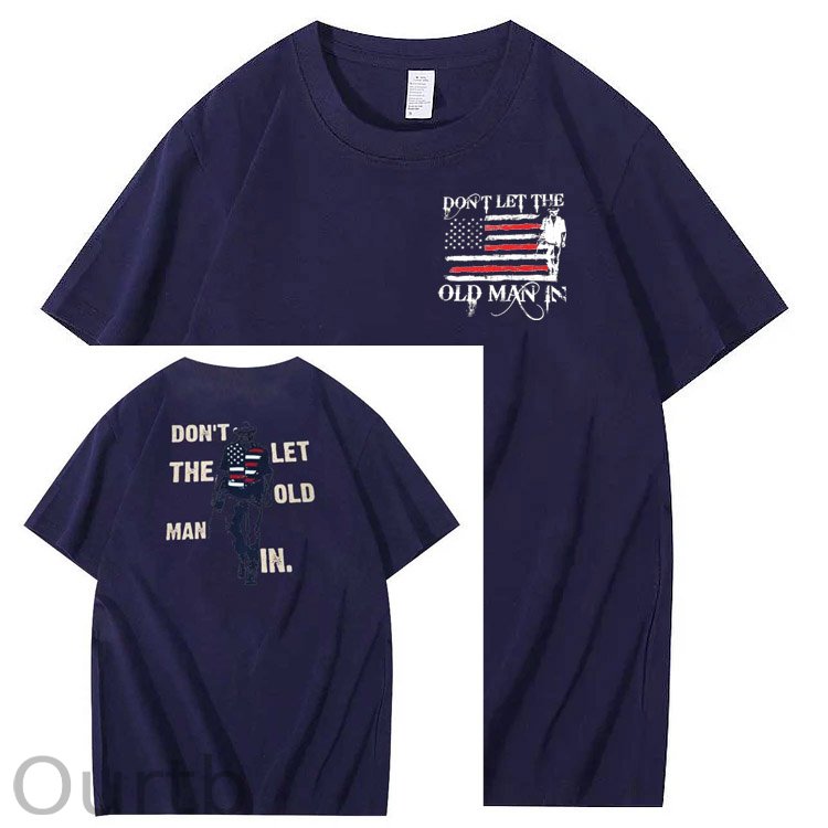 Vintage Don't Let The Old Man In Pattern 100&Cotton Print T-Shirt