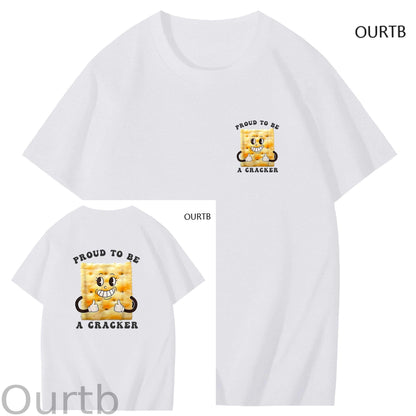 Proud To Be A Cracker Funny Adult Art Pattern Print T-Shirt