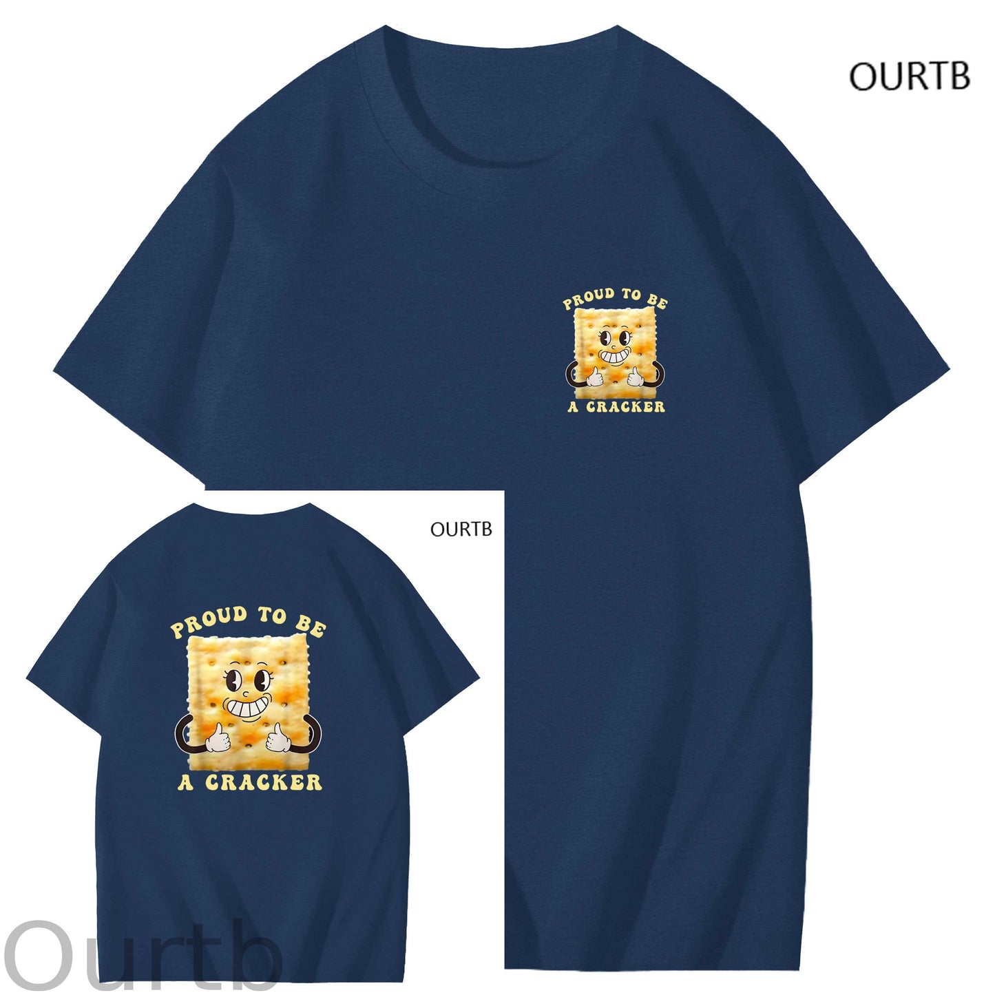 Proud To Be A Cracker Funny Adult Art Pattern Print T-Shirt