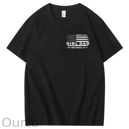 Girl Dad Pattern Print 100%Cotton T-Shirt