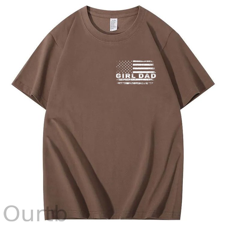Girl Dad Pattern Print 100%Cotton T-Shirt