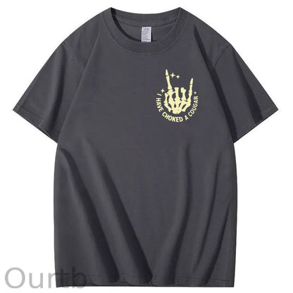 I Have Chocked A Cougar Pattern  Print 100%Cotton T-Shirt
