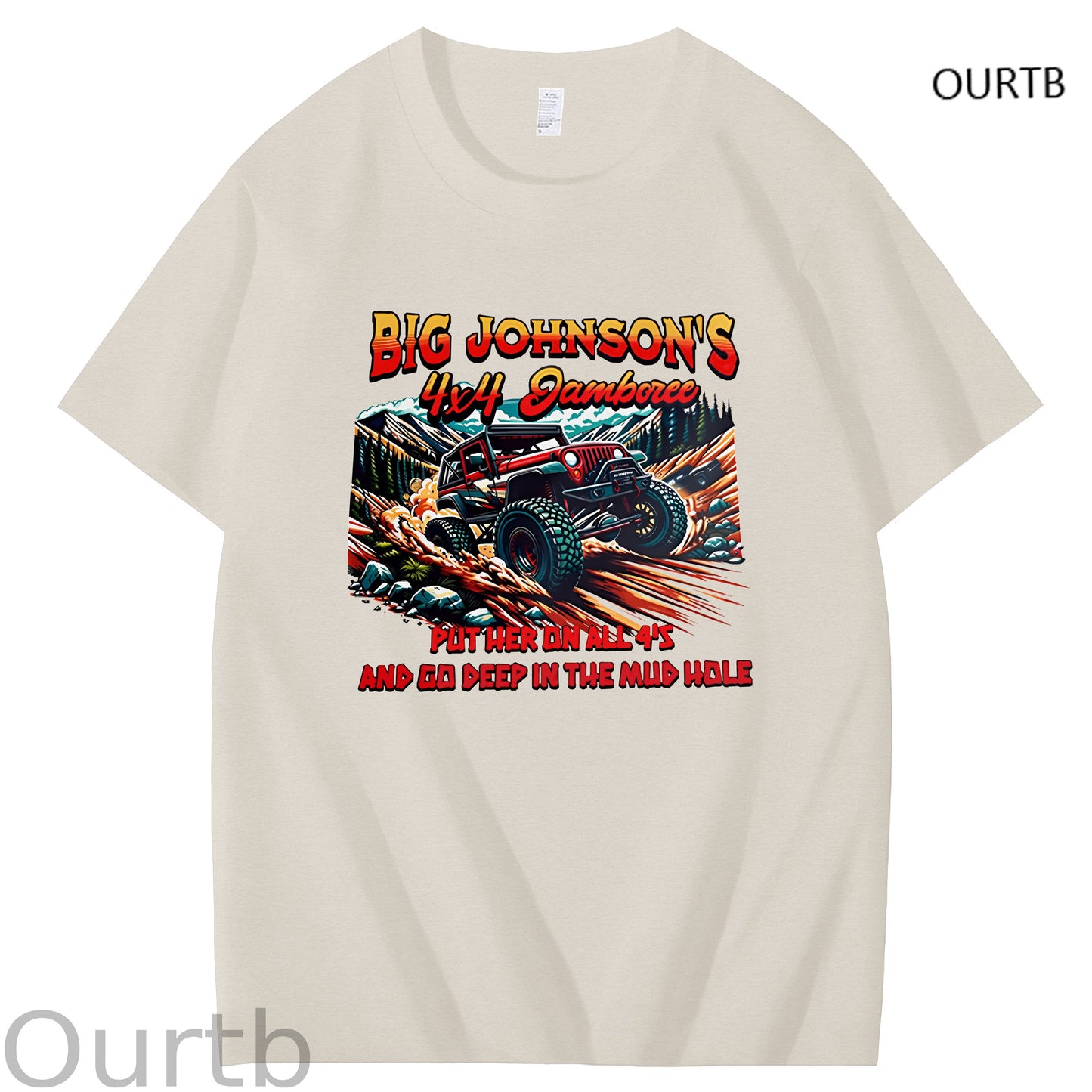 Big Johnson's Put Her On All 4's And Go Deep In The Mud Hole Art Pattern Print T-Shirt