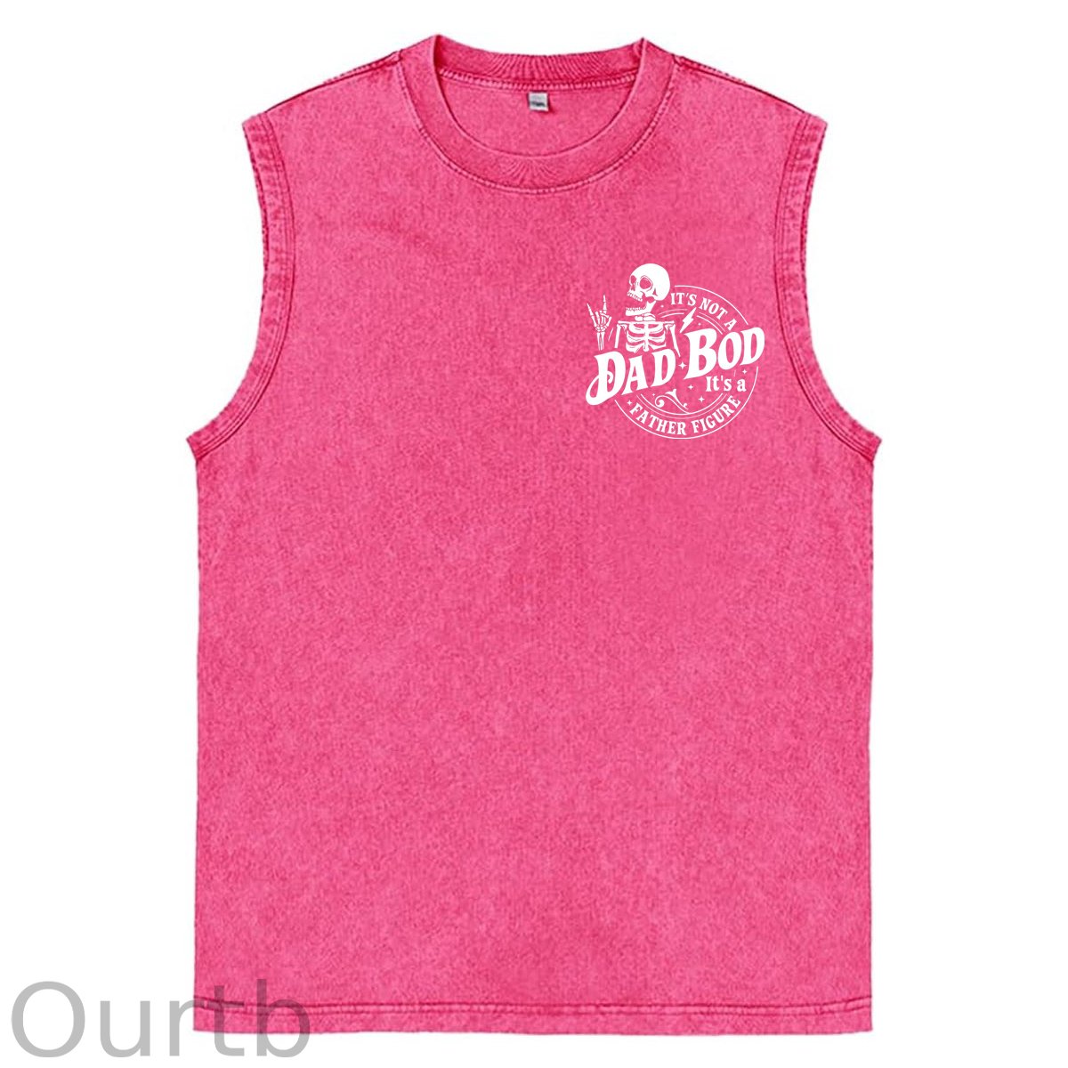 It's Not A Dad Bod It's A Father Figure Print Washed Cotton Sleeveless Tank Tops
