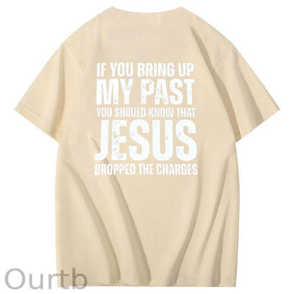 Bring Up My Past Jesus Pattern Print Crew Neck T-Shirt