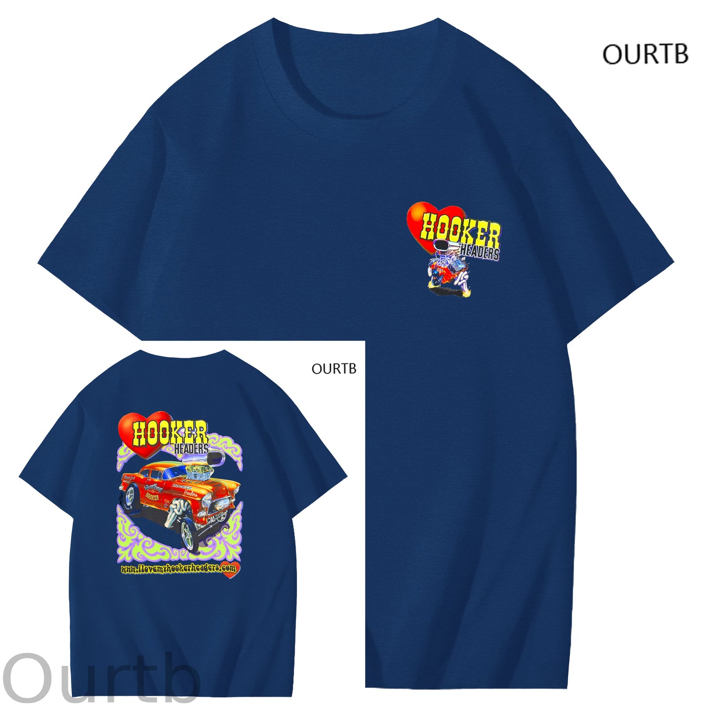 Hooker Headers Art Pattern Print T-Shirt