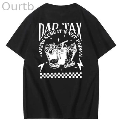 Funny Dad Tax Pattern Print 100% Cotton T-Shirt