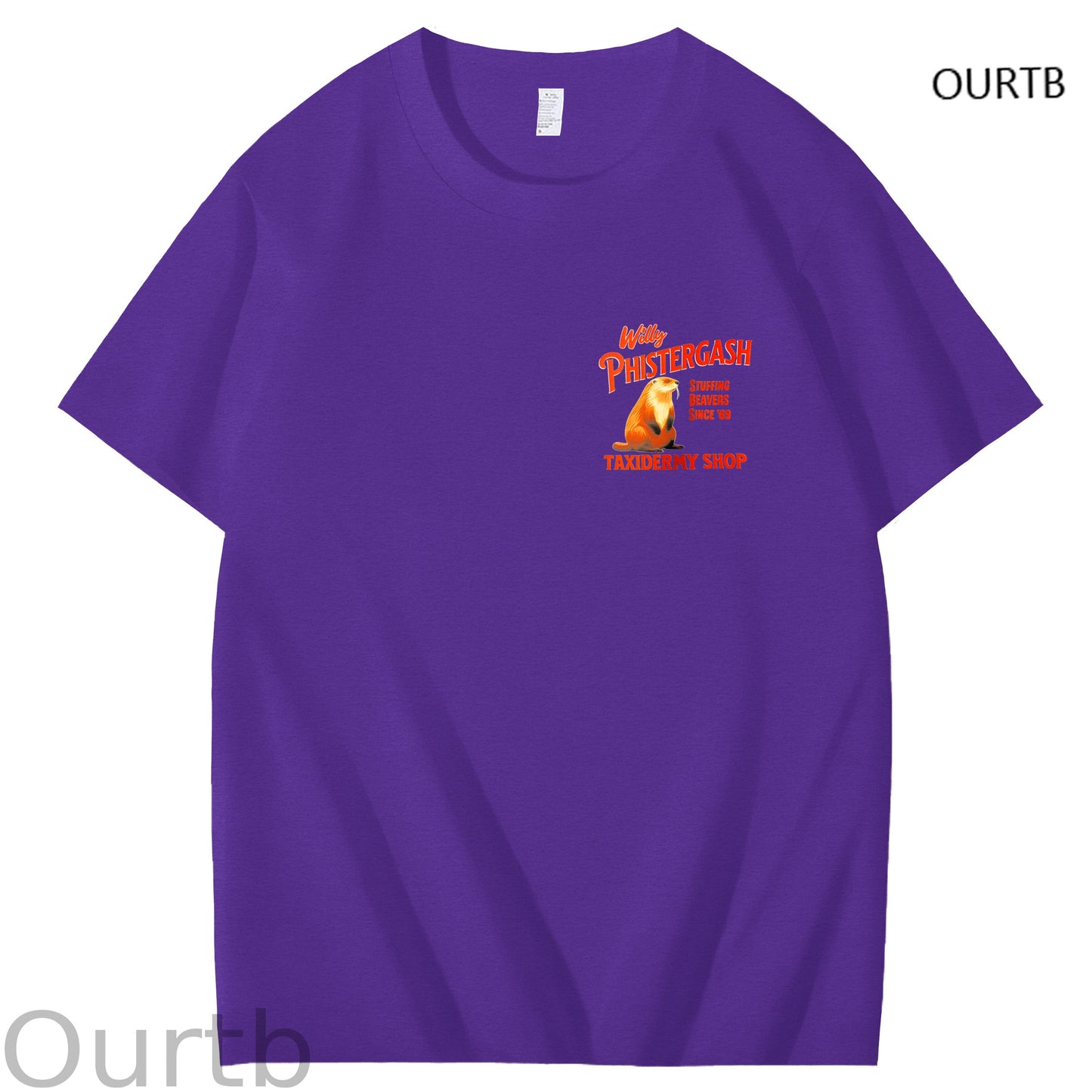 Willy Phistergash Stuffing Beavers Since'69 Taxidermy Shop Art Pattern Print T-Shirt