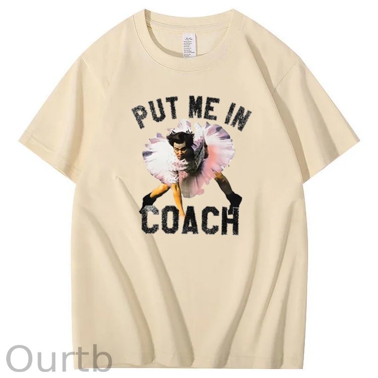 Funny Put Me in Coach Jim Carey Pattern Crew Neck T-Shirt