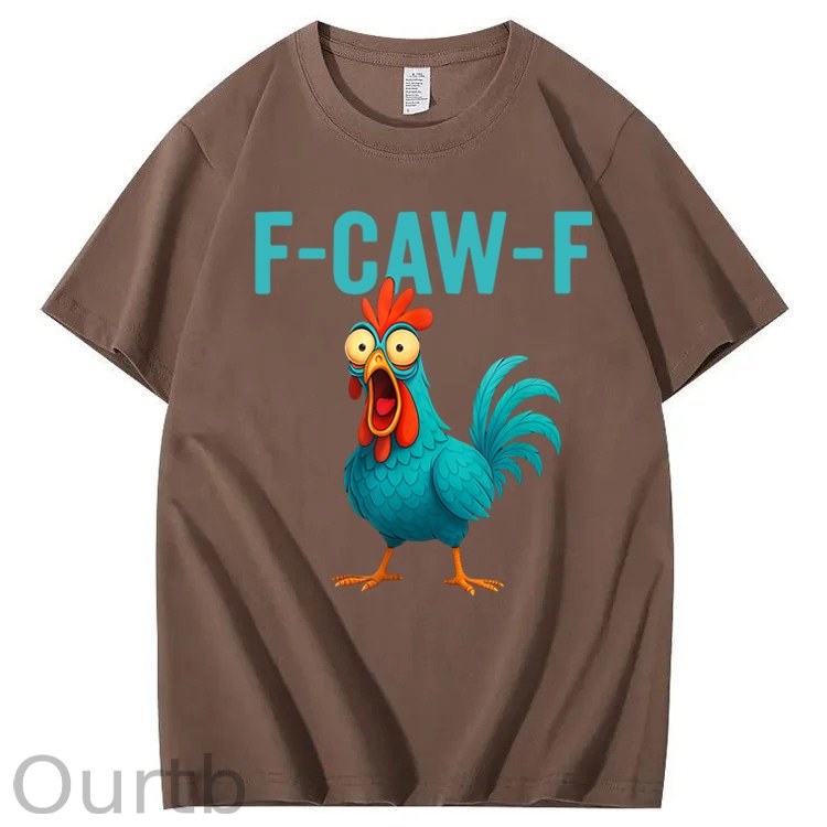 Funny Rooster Chicken F-Caw-F Chicken 100% Cotton T-Shirt