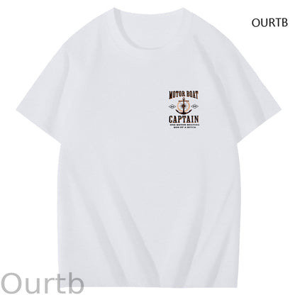 Moter Boat Captain One Motor Boating Son Of A Funny Art Pattern Print T-Shirt