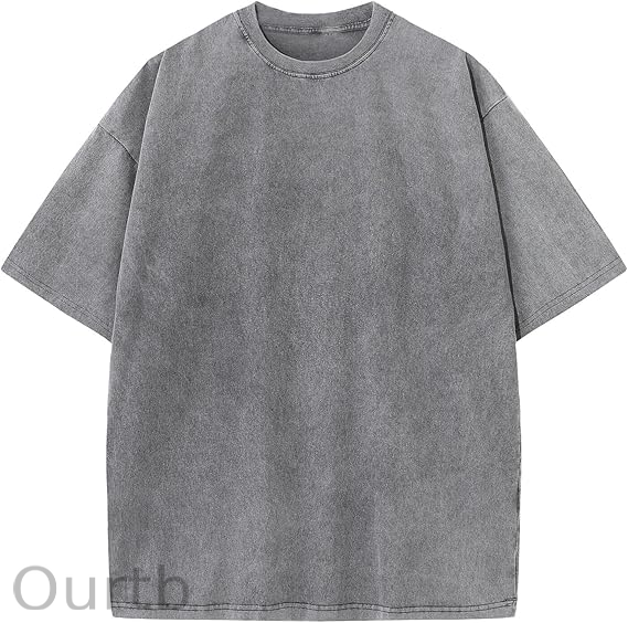 Men's Cotton T-Shirts Oversized Unisex Short Sleeves Casual Loose Wash Solid Basic Tee Tops