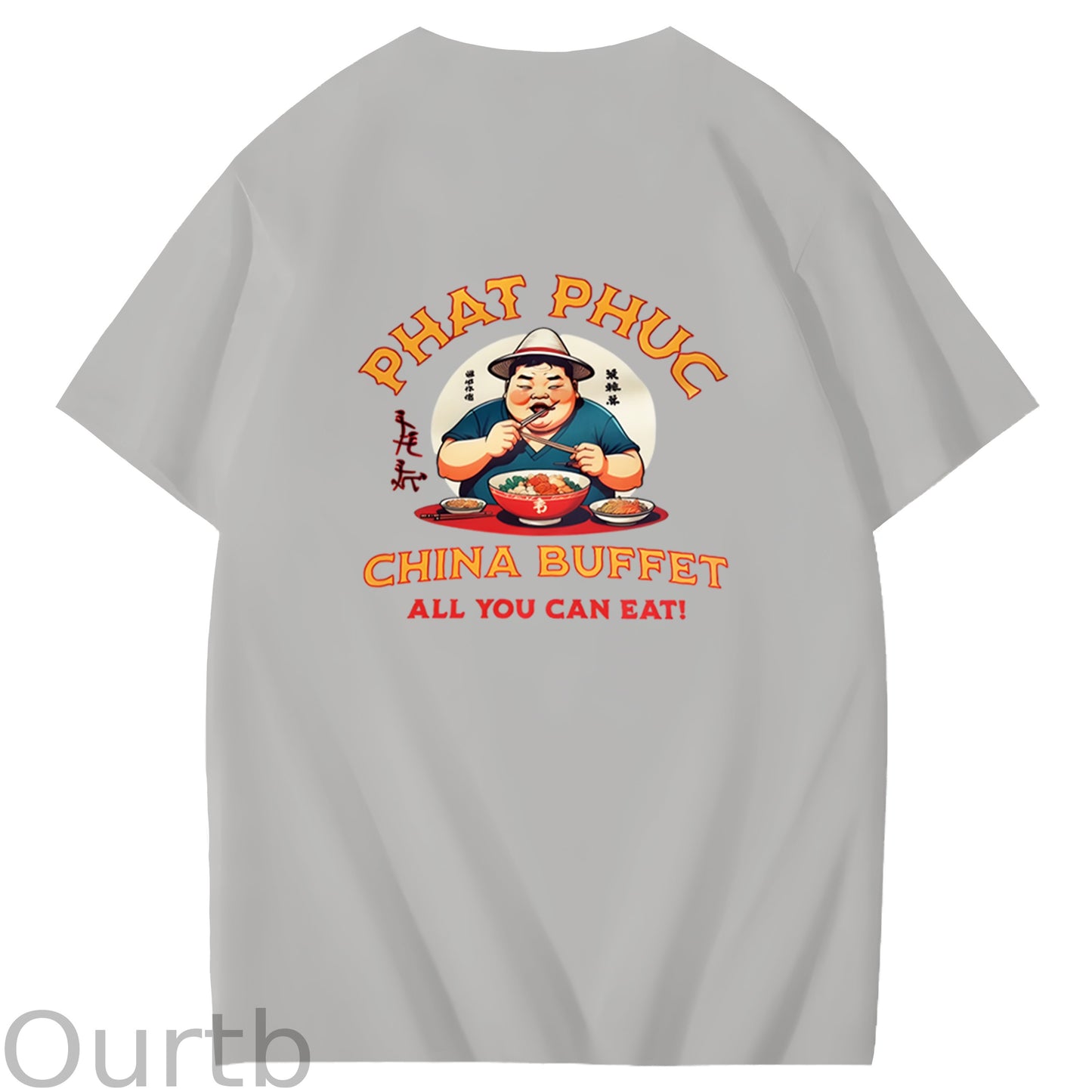 Phat Phuc China Buffet Art Pattern Print T-Shirt