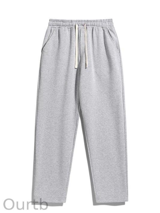 Men's Regular Fit Solid Drawstring Waist Sweatpants
