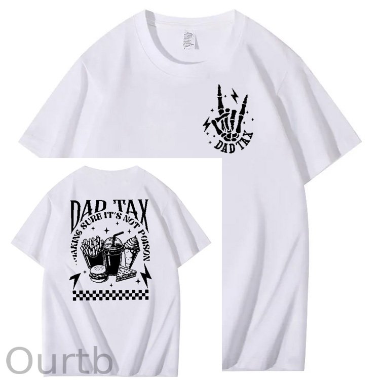 Funny Dad Tax Pattern Print 100% Cotton T-Shirt