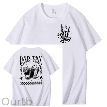 Funny Dad Tax Pattern Print 100% Cotton T-Shirt