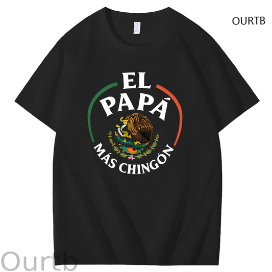 El Papa Mas Chingon Funny Art Pattern Print T-Shirt